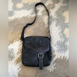 Bed Stu Leather Venice Beach Crossbody Teak Lux Dark Brown Retail $240